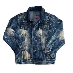 ❤️ LION DYNASTY GIRLS the dye denim jean jacket size medium